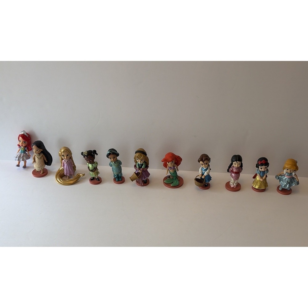 Disney Princesses Animators Glitter Collection Figures Lot Of 11